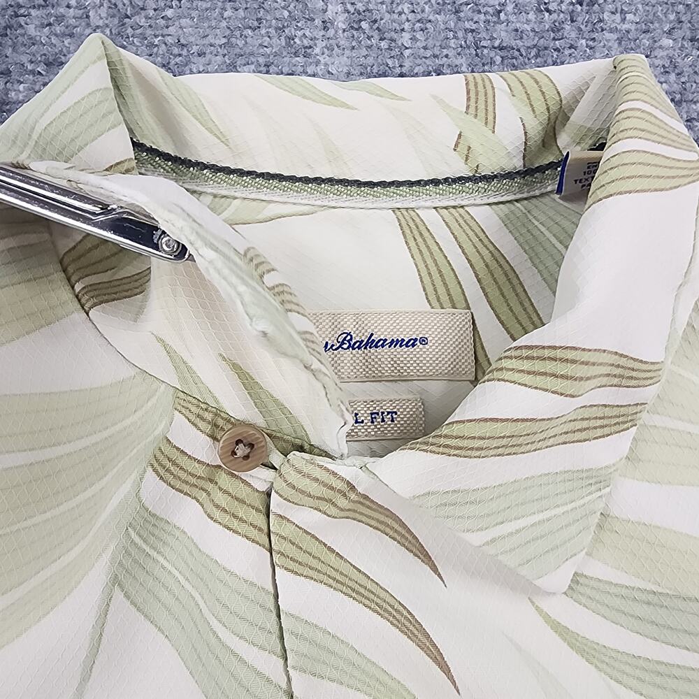 Tommy Bahama Shirt Mens Large Tan Tropical Silk Hawaiian Button Up Loop Collar - Picture 11 of 16
